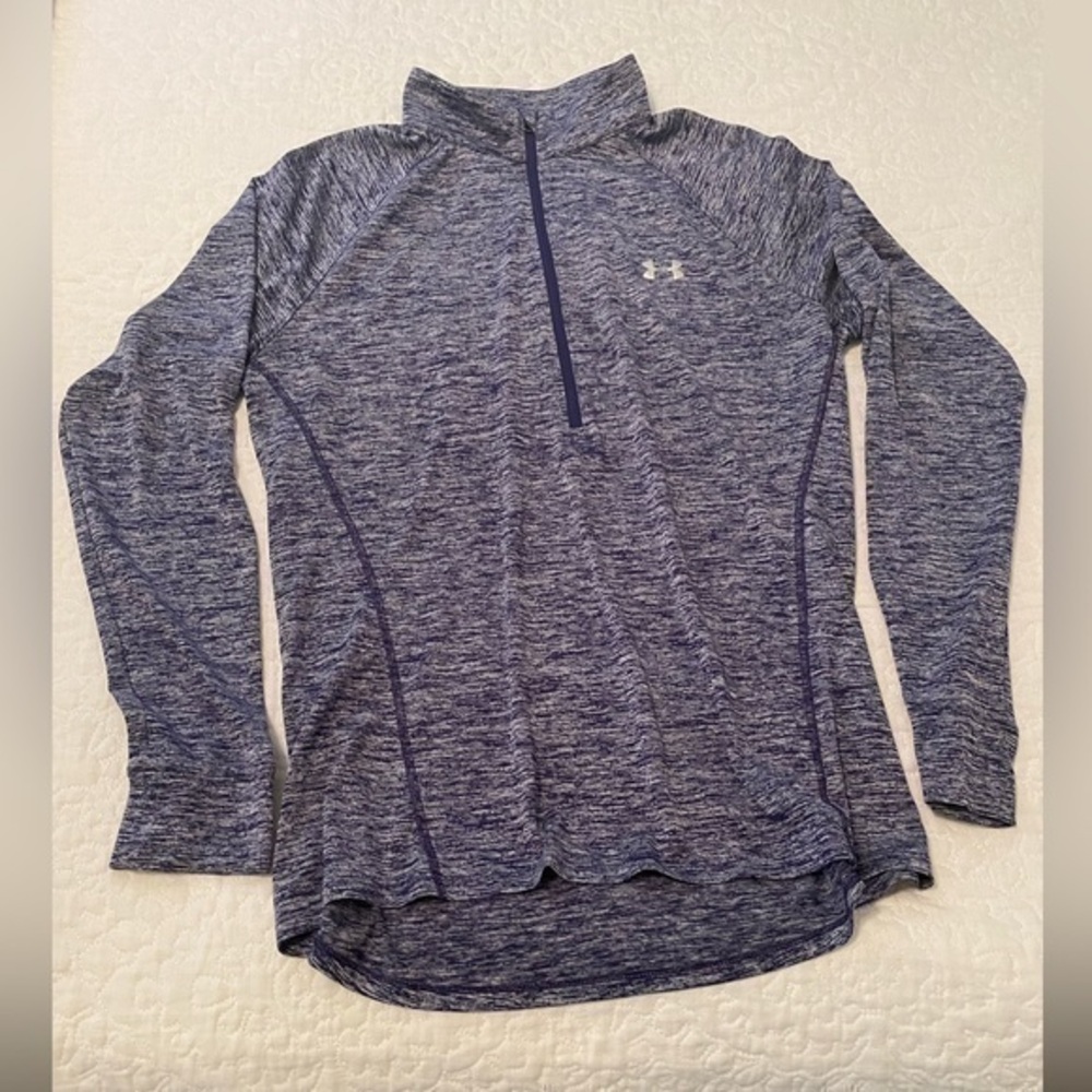 Under Armour Pullover Quarter Zip Long sleeve Shirt Purple Size XL